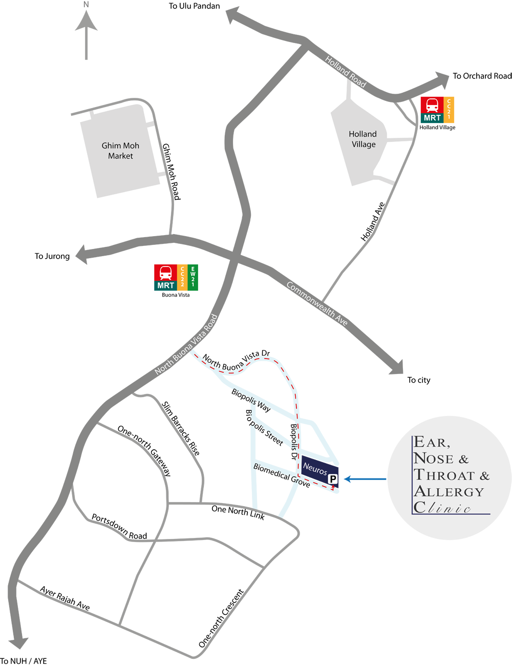 Map of Ear Nose and Throat and Allergy Clinic